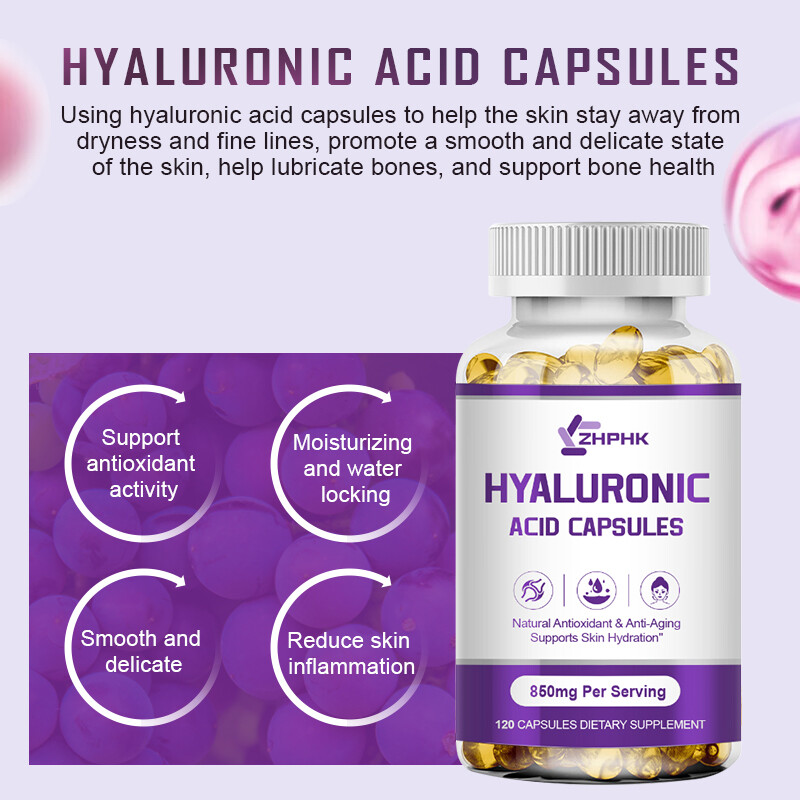 Hyaluronic Acid Capsules 850mg Per Serving (120/240/480 Vegetarian Capsules)