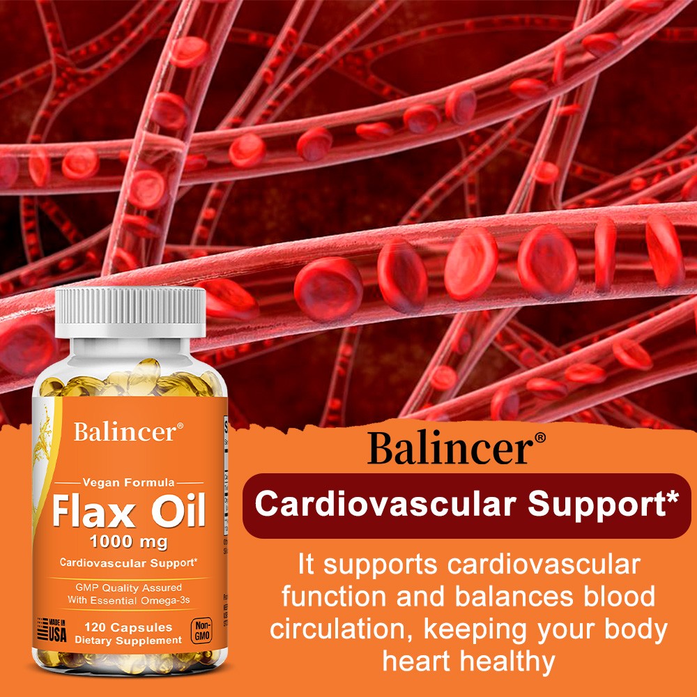 Flaxseed oil 1000mg capsules (30/60/120 pack) With Essential Omega-3s