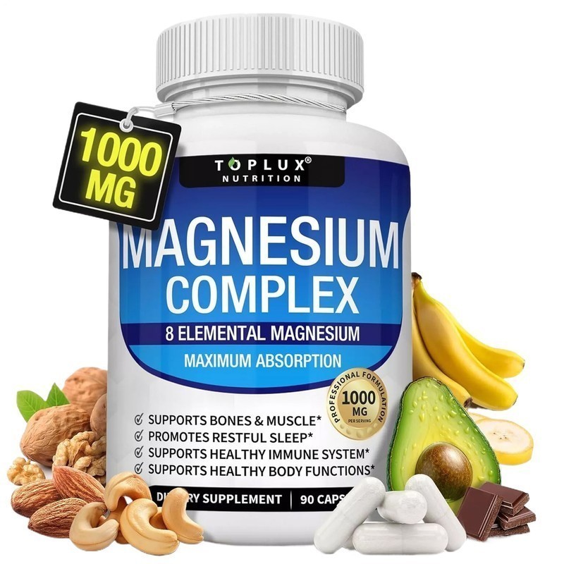 Toplux Nutrition Magnesium Complex 1000mg Supports 8 Elemental Magnesium