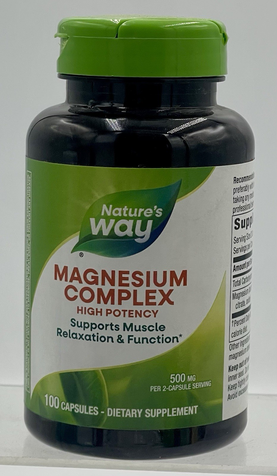 Lot of 2 Nature’s Way Magnesium Complex 500 mg 100 Capsules Each Exp 12/27
