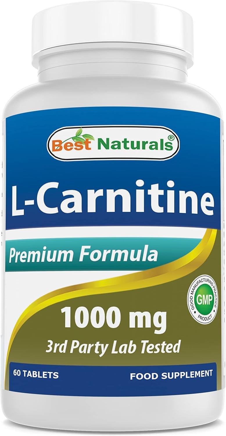 60 Count L-Carnitine 1000mg – GMO-Free, Lactose-Free Energy Management Tablets