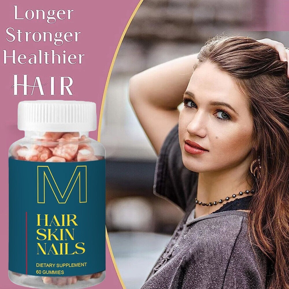 60 Skin Hair and Nails Gummies – Supports Healthy Hair – Vegan Biotin Vitamins