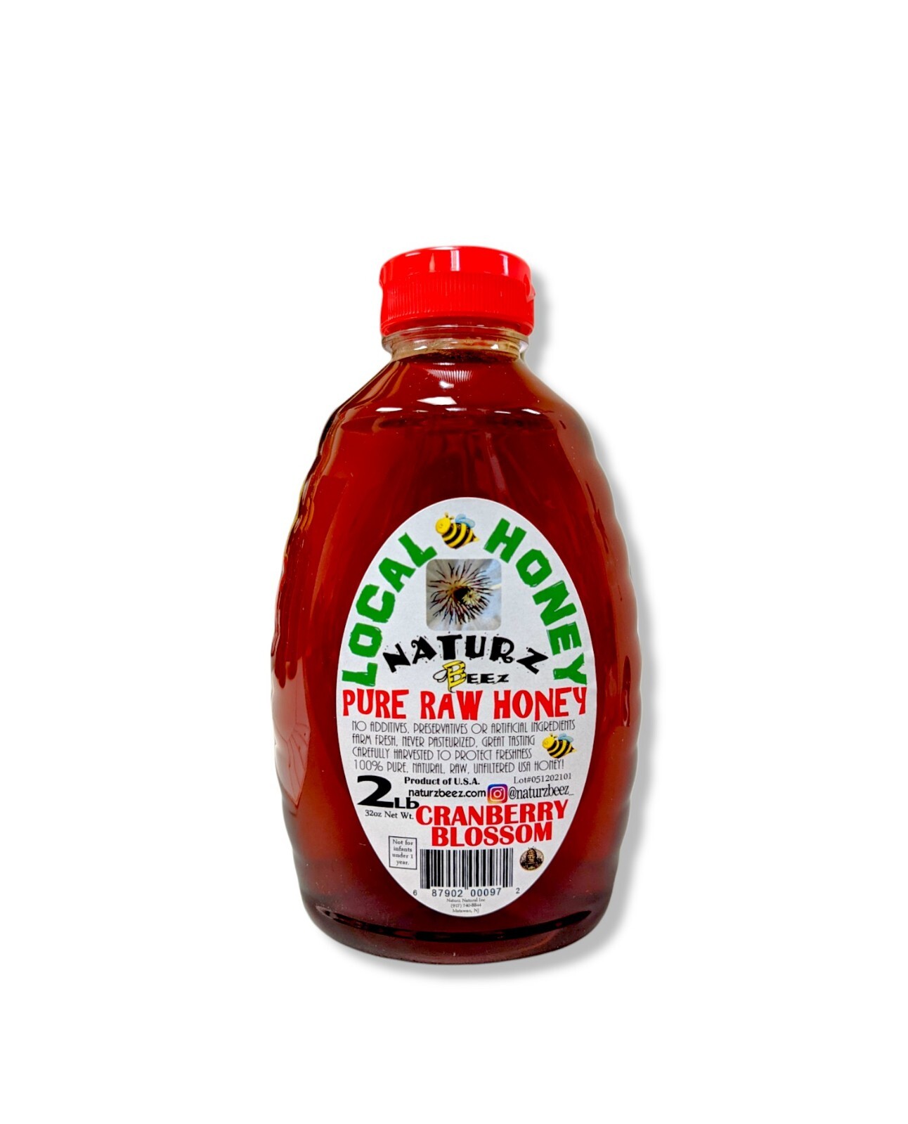 RAW BLUEBERRY BLOSSOM HONEY 2LB 100% PURE LOCAL UFILTERED NJ/NY/PA/DE/MD Squeeze