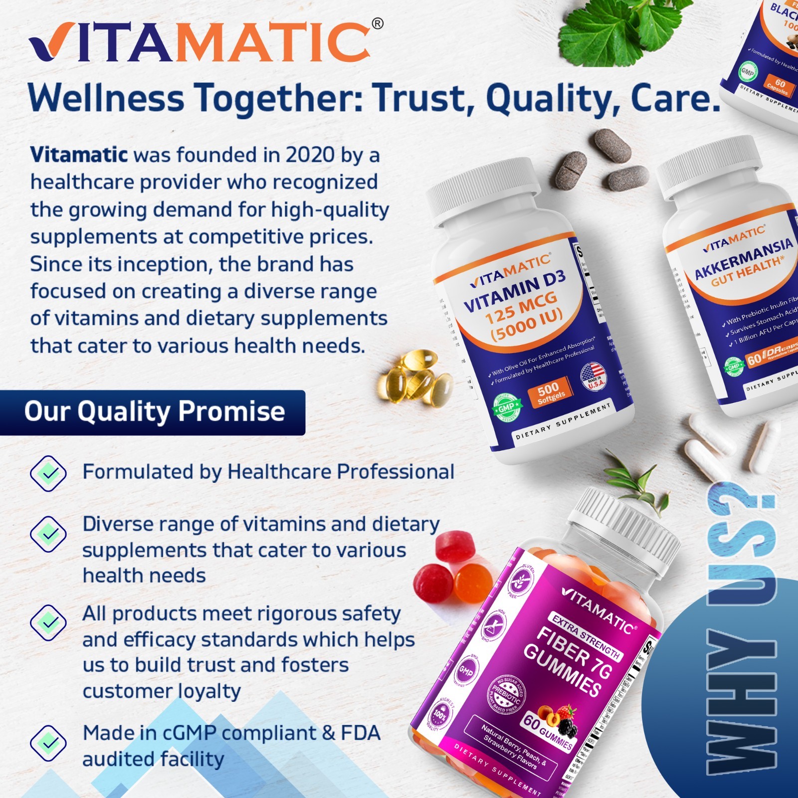 Vitamatic Caffeine Pills 200mg per Serving – 250 Vegetarian Tablets