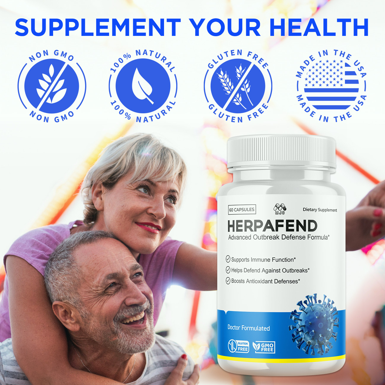(1 Pack) Herpafend Advanced Formula Skin Health, Herpa Fend Pills (60 Capsules)
