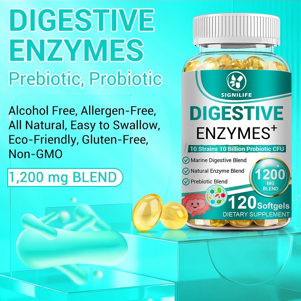 Digestive Enzymes Prebiotic & Probiotics Gas, Constipation & Bloating Relief 120