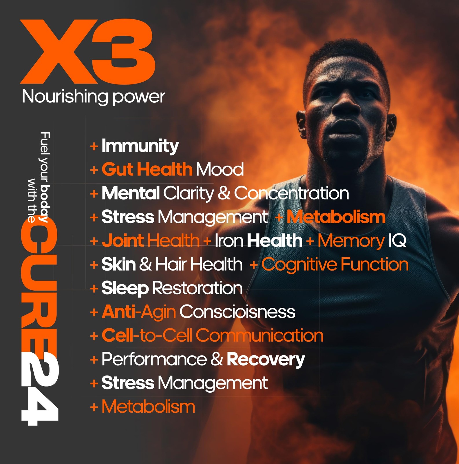 Cure24 Bovine X3 Colostrum Supplement Powder for Humans, 100% Pure Whole…