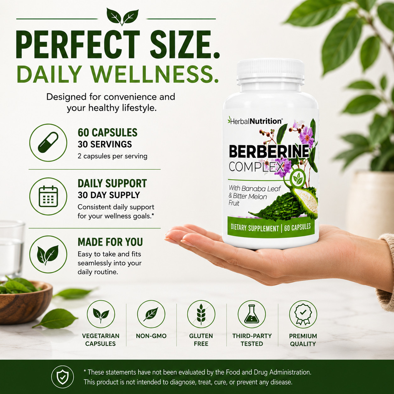 Berberine Complex 1250mg Glucose Metabolism, Immunity & Weight Loss 2 Bottles