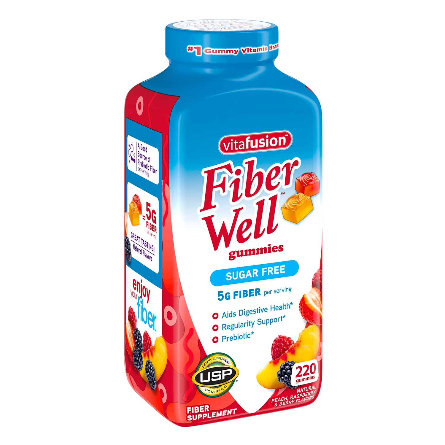 2 PACKS-Vitafusion Fiber Well Sugar Free Gummy Vitamin Supplement, 220 ct.