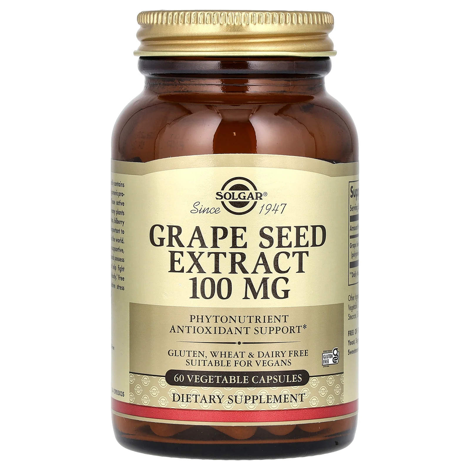 2 X Solgar, Grape Seed Extract, 100 mg, 60 Vegetable Capsules