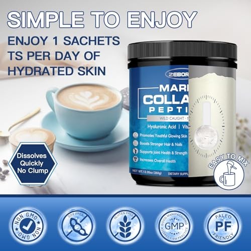 ZEBORA Marine Collagen Peptides Powder with Hyaluronic Acid, Keratin – Wild