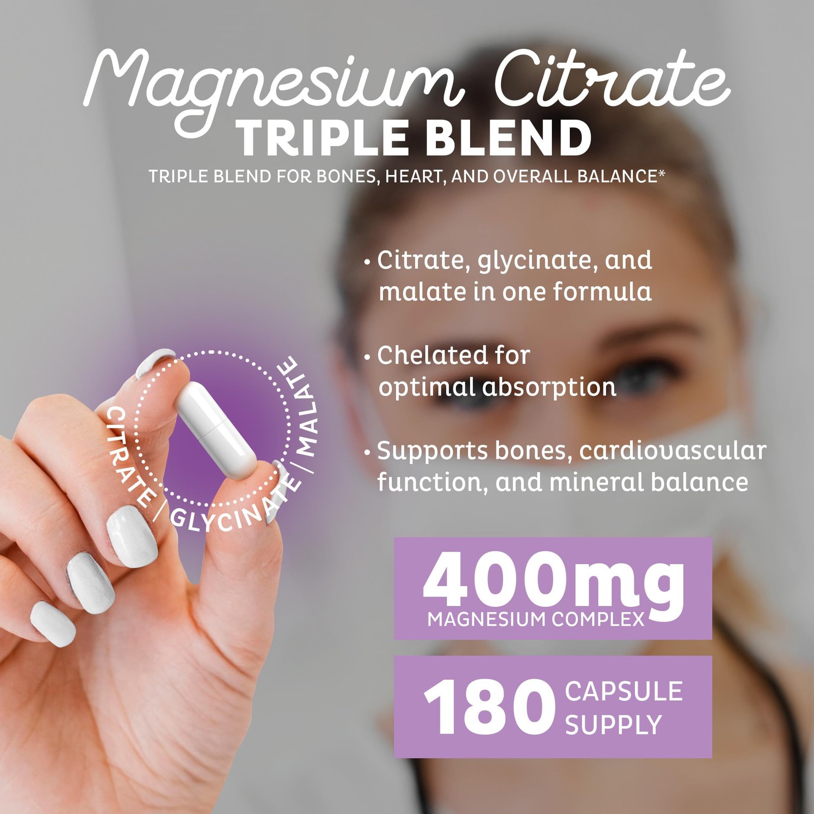 Zeal Naturals Triple Magnesium 180 Count (Pack of 1), Capsule (180 Count)
