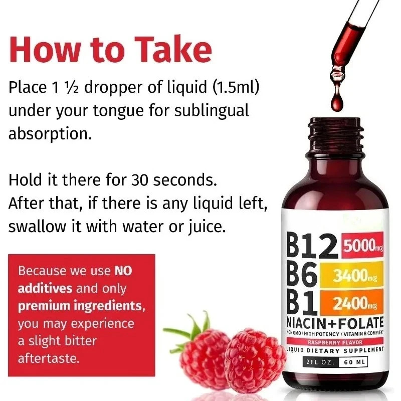 Vitamin B12 Sublingual Vitamin B Complex B 12,Vitamin B12 and B6 Liquid Drops
