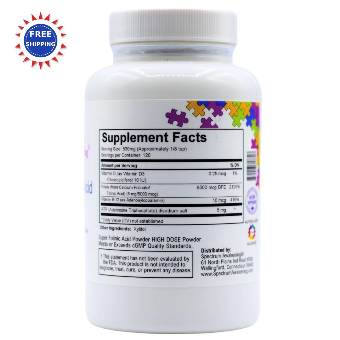 Spectrum 4X Awakening Super Folinic Acid Leucovorin Dose Powder High Supports