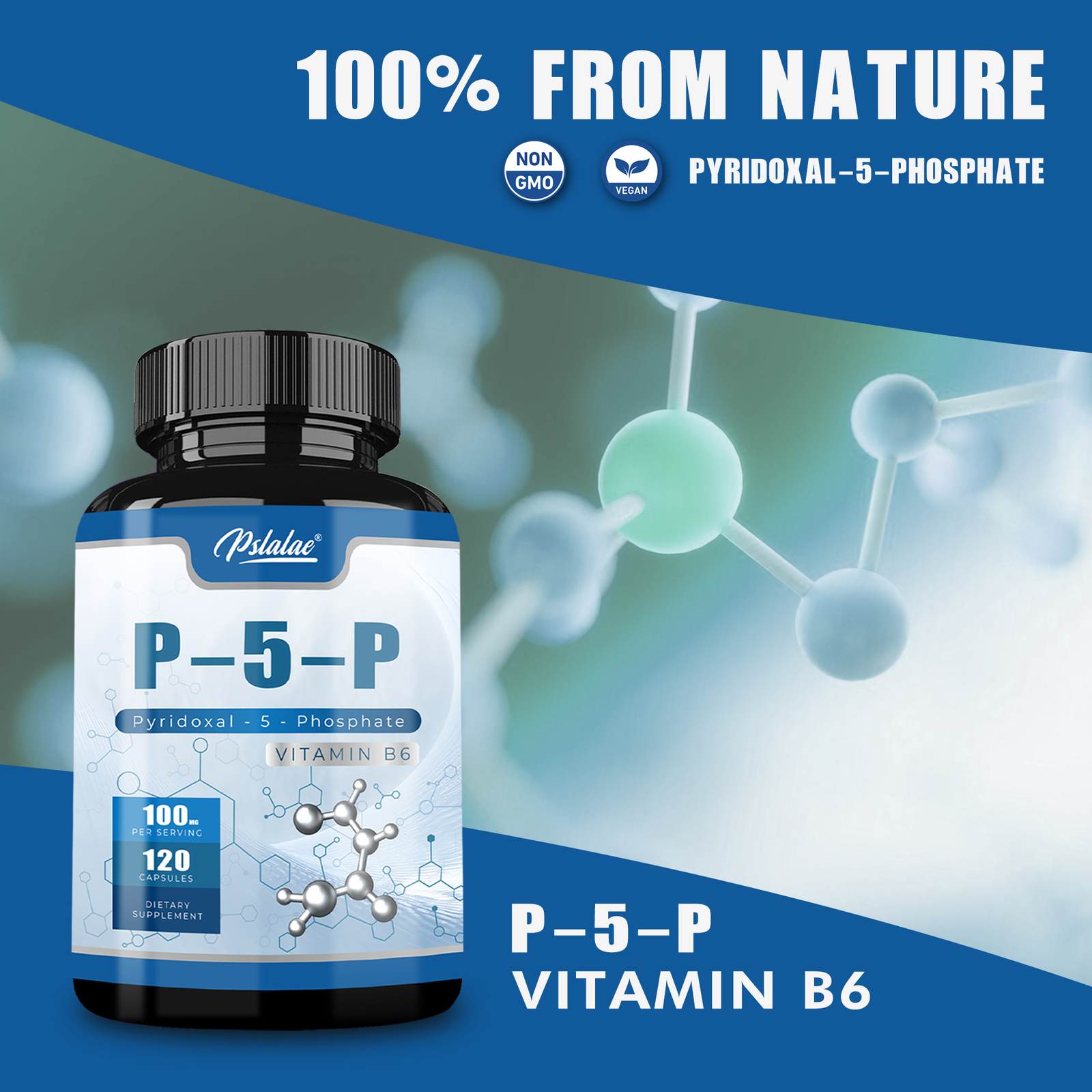 P-5-P Capsules 100mg – Vitamin B6 Supplement, PMS & Fatigue, for Inflammatory