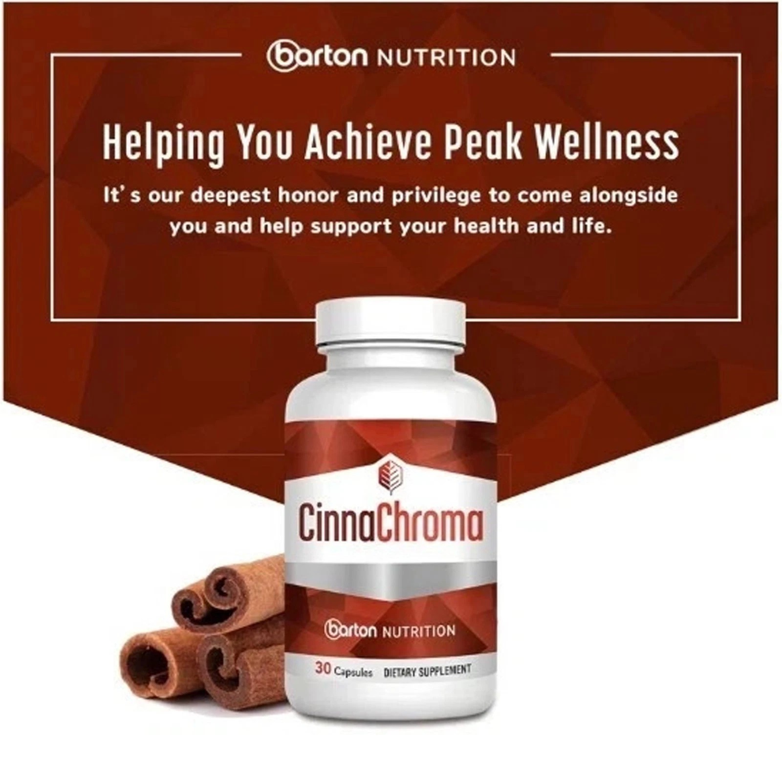 Pack 3 Barton Nutrition CinnaChroma Advanced Blood Sugar Support 30 Caps