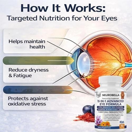 Neurobella 15 In 1 Advanced Eye Formula, 60 Count Softgels For Eye Health