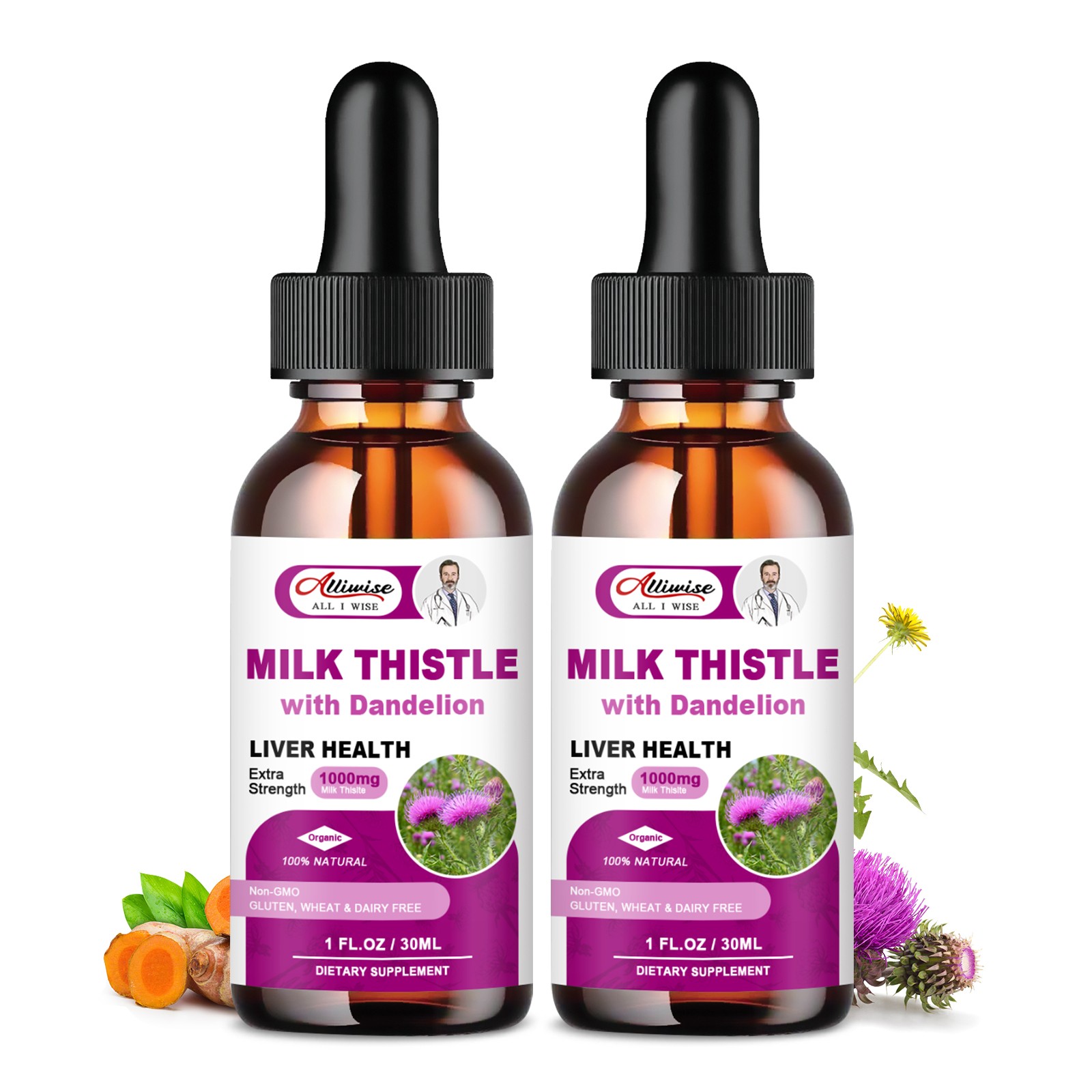 Liver Detox and Cleanse Liquid Drop Extra Strength Milk Thistle Seed Extract