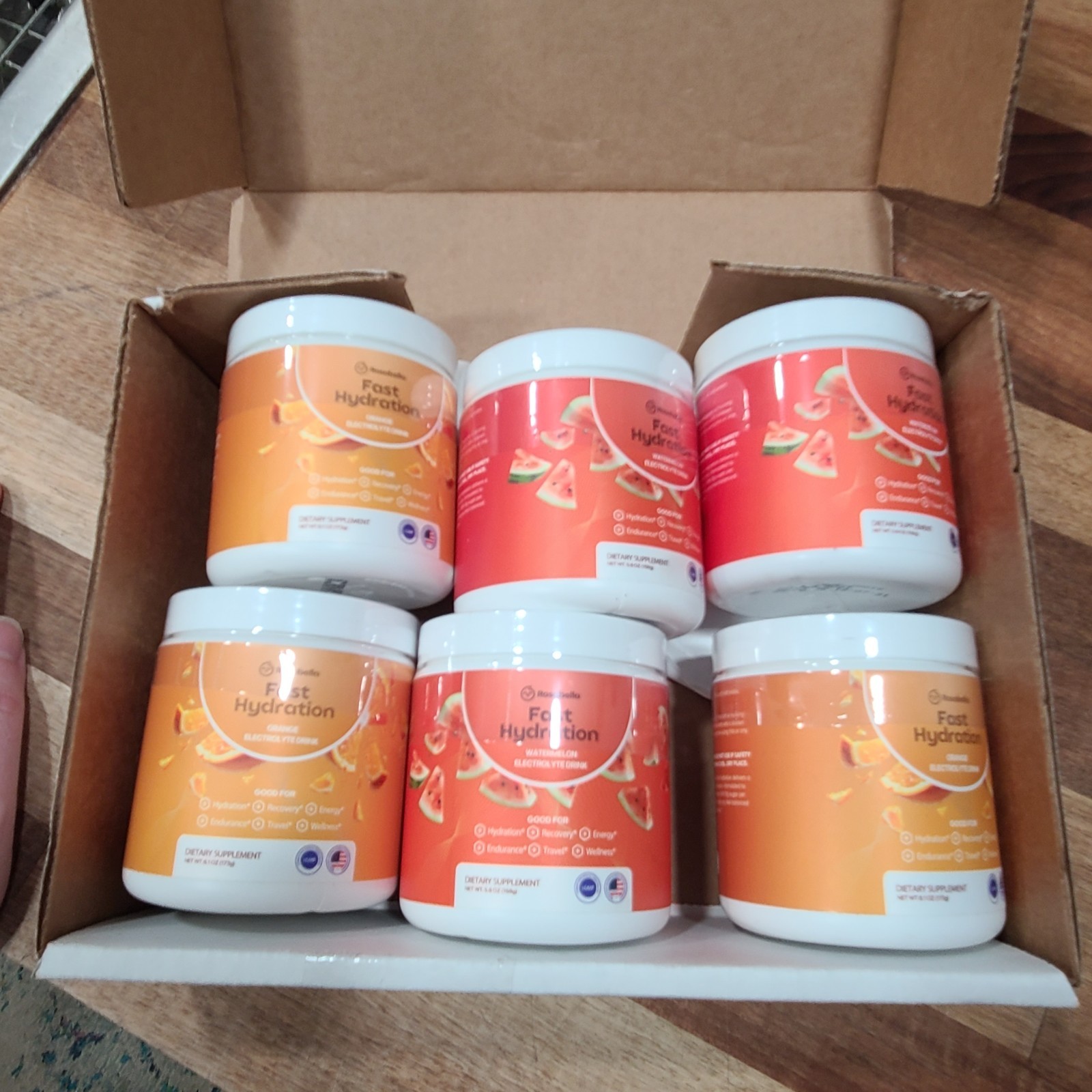 Rosabella Electrolyte Powder Watermelon & Orange Hydration Recovery 6 Pack