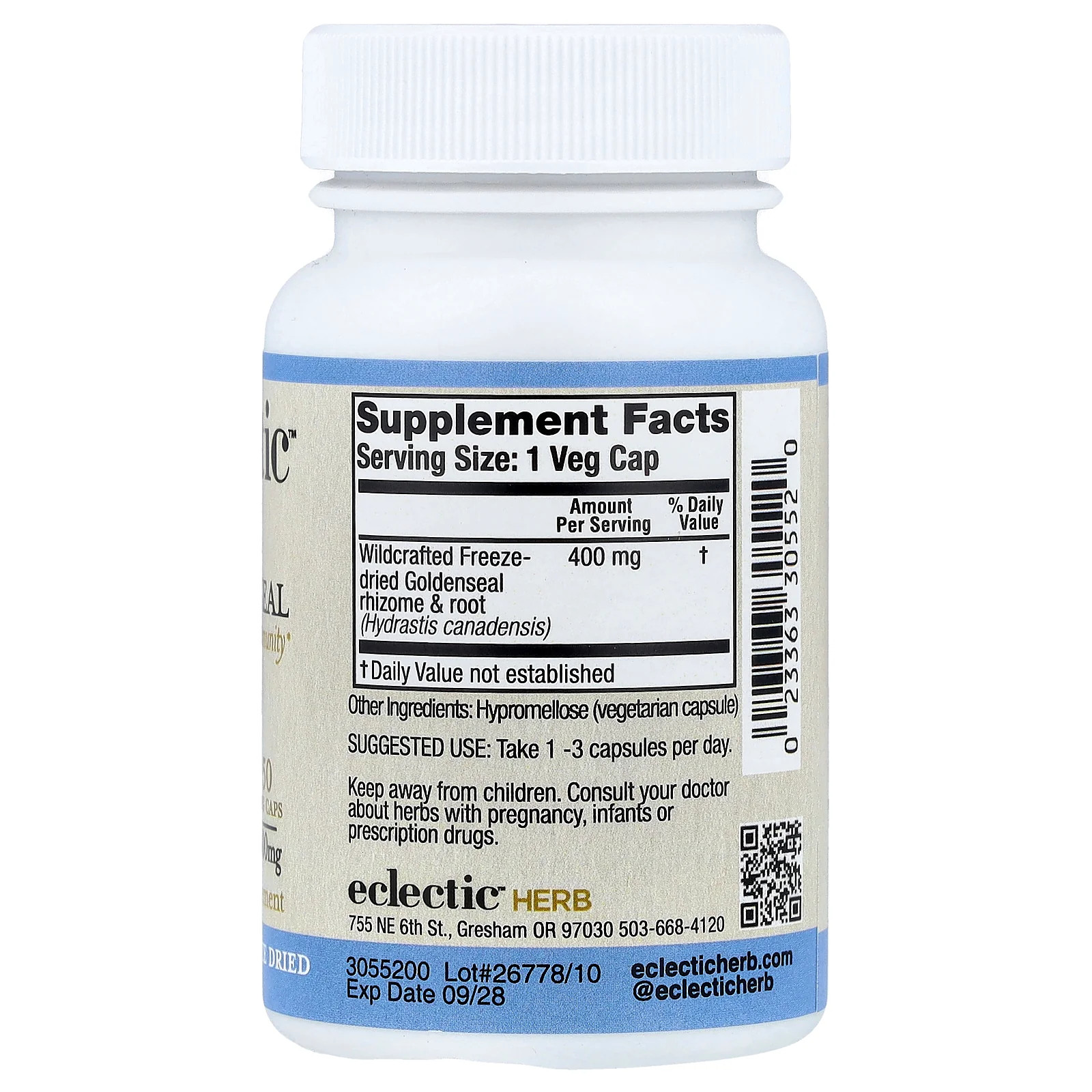 2 X Eclectic Herb, Goldenseal, Supports Immunity, 400 mg, 50 Veg Caps