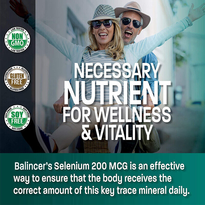 Selenium Without Yeast 200 Mcg 30/60/120 Capsules Support Immune Antioxidants