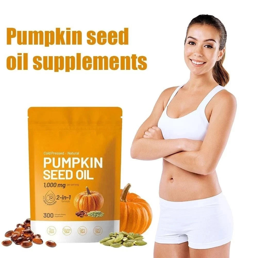 Pumpkin Seed Oil 1000mg with Saw Palmetto 300-Softgels.Fresh