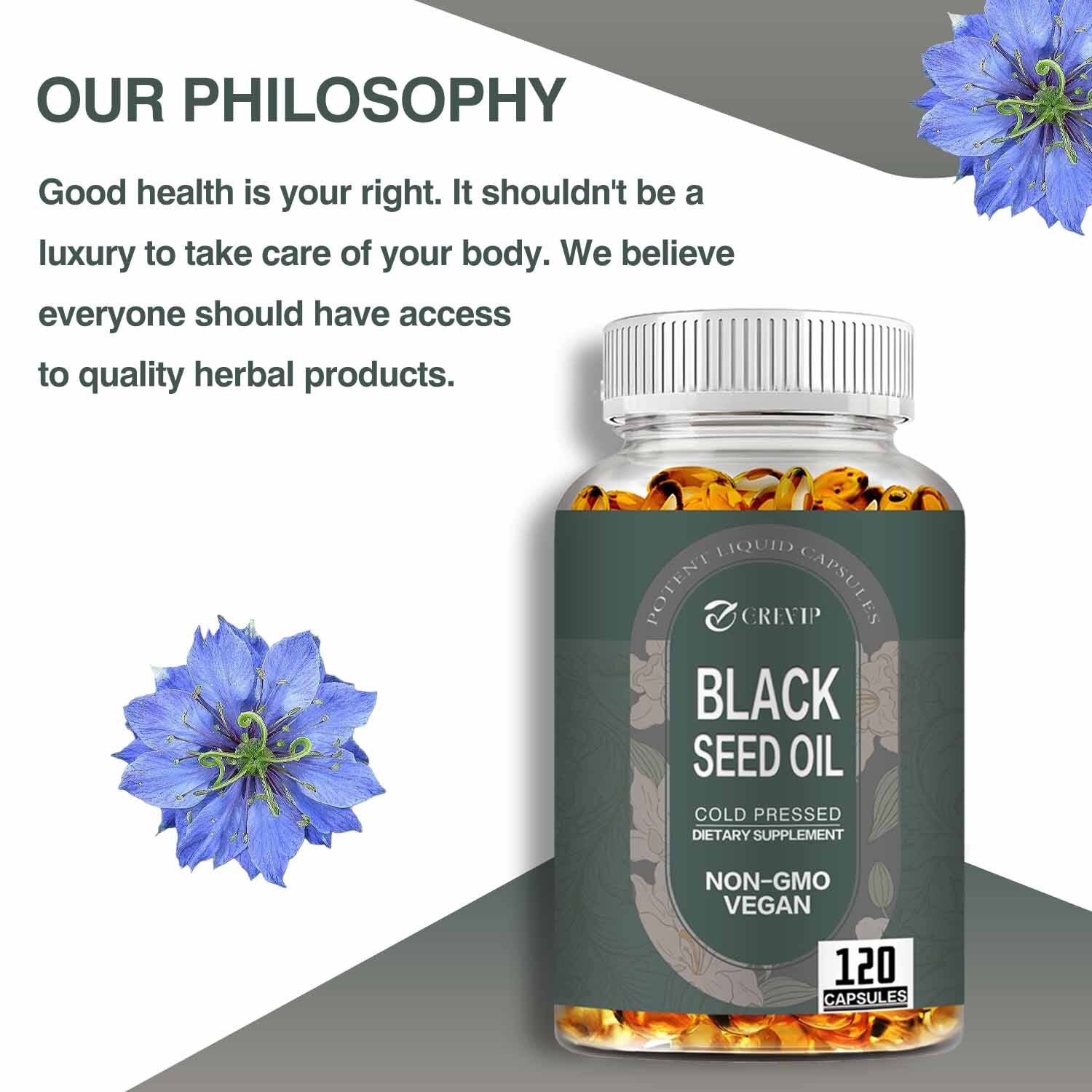 Black Seed Oil 1000mg – 100% Pure Organic COLD PRESSED Cumin Nigella Sativa