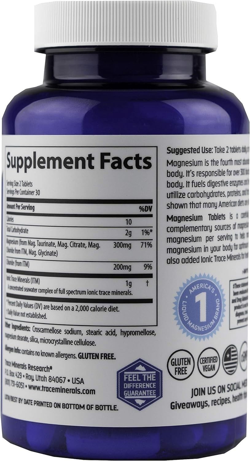 Trace Minerals Magnesium Tablets 300 Mg – Dietary Supplement To Support Muscle