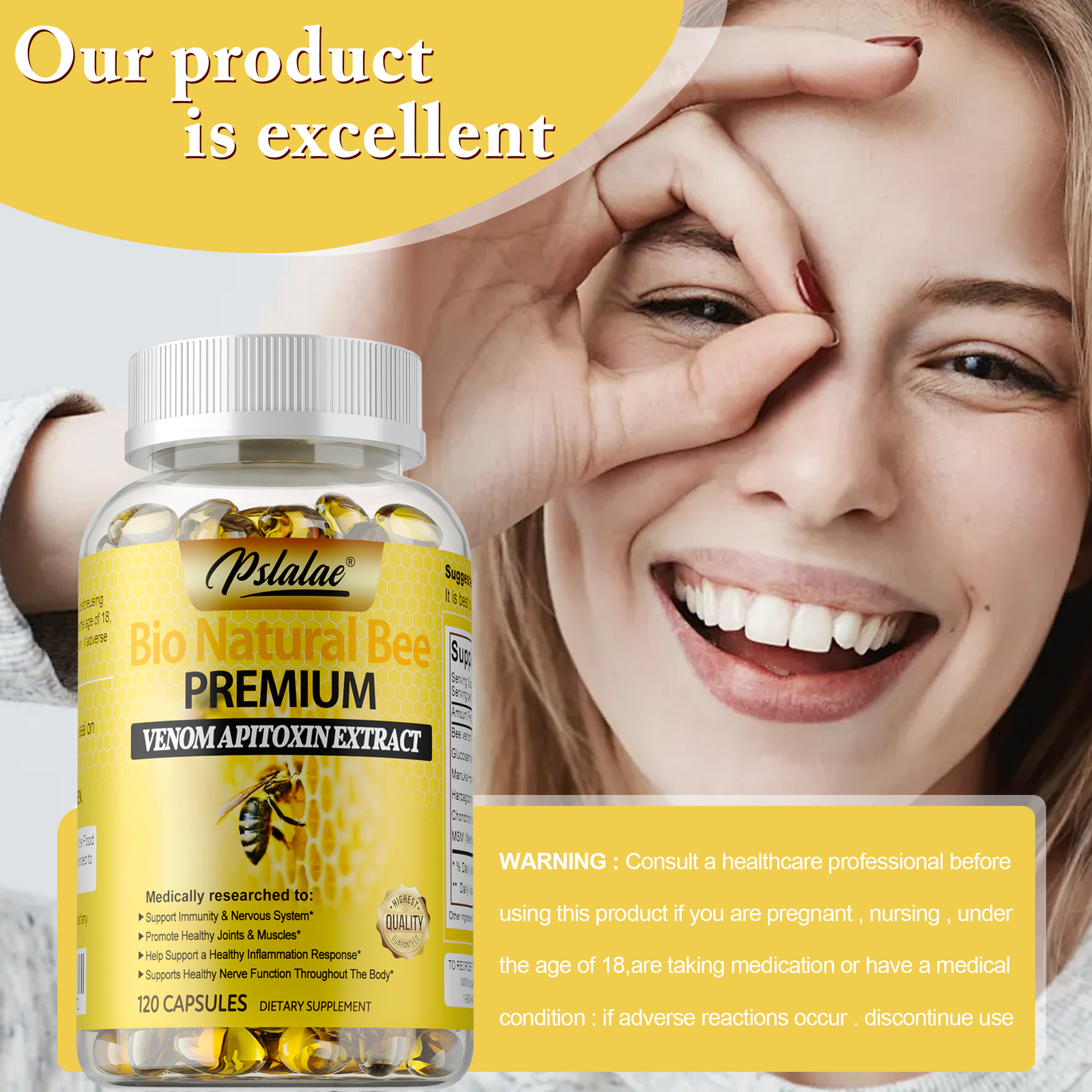 Bio Natural Bee – Glucosamine, Chondroitin, MSM, Joint Support, Pain Relief