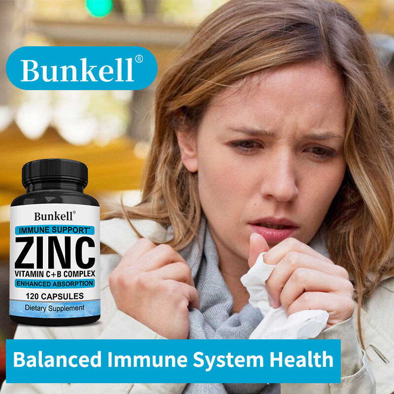 Vitamin C & Zinc Capsules 100mg Complex Supplement Vegetarian 30/60/120 Capsules