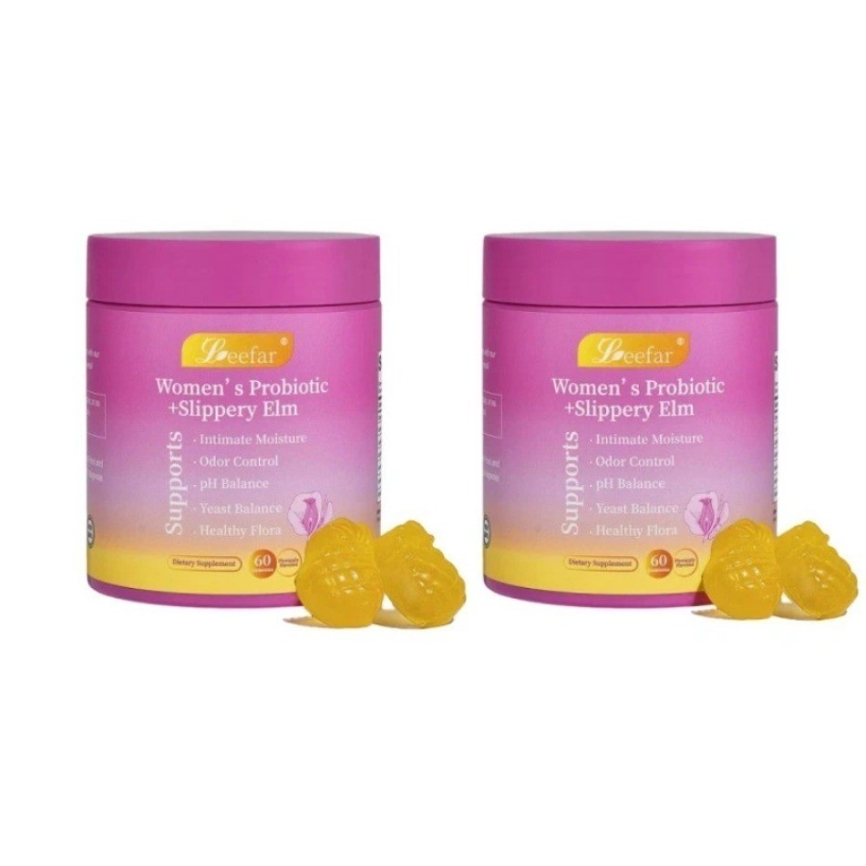 Women’s Probiotic with Slippery Elm Gummies Pineapple Flavor Supplement-1-3 Pack