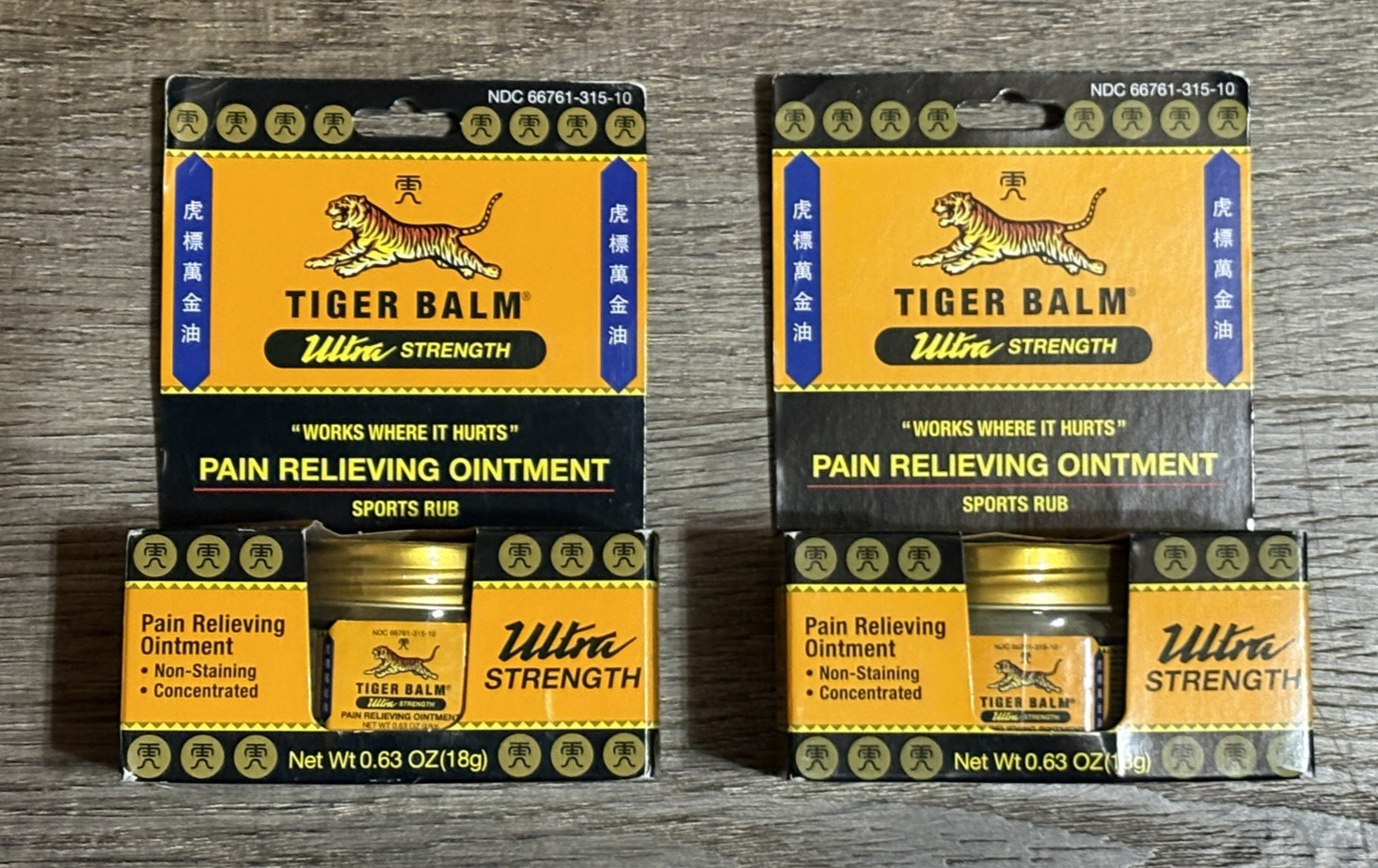 2 Tiger Balm Ultra Strength Ointment 0.63 oz: 8/2028, 12/2028 NEW, SEALED