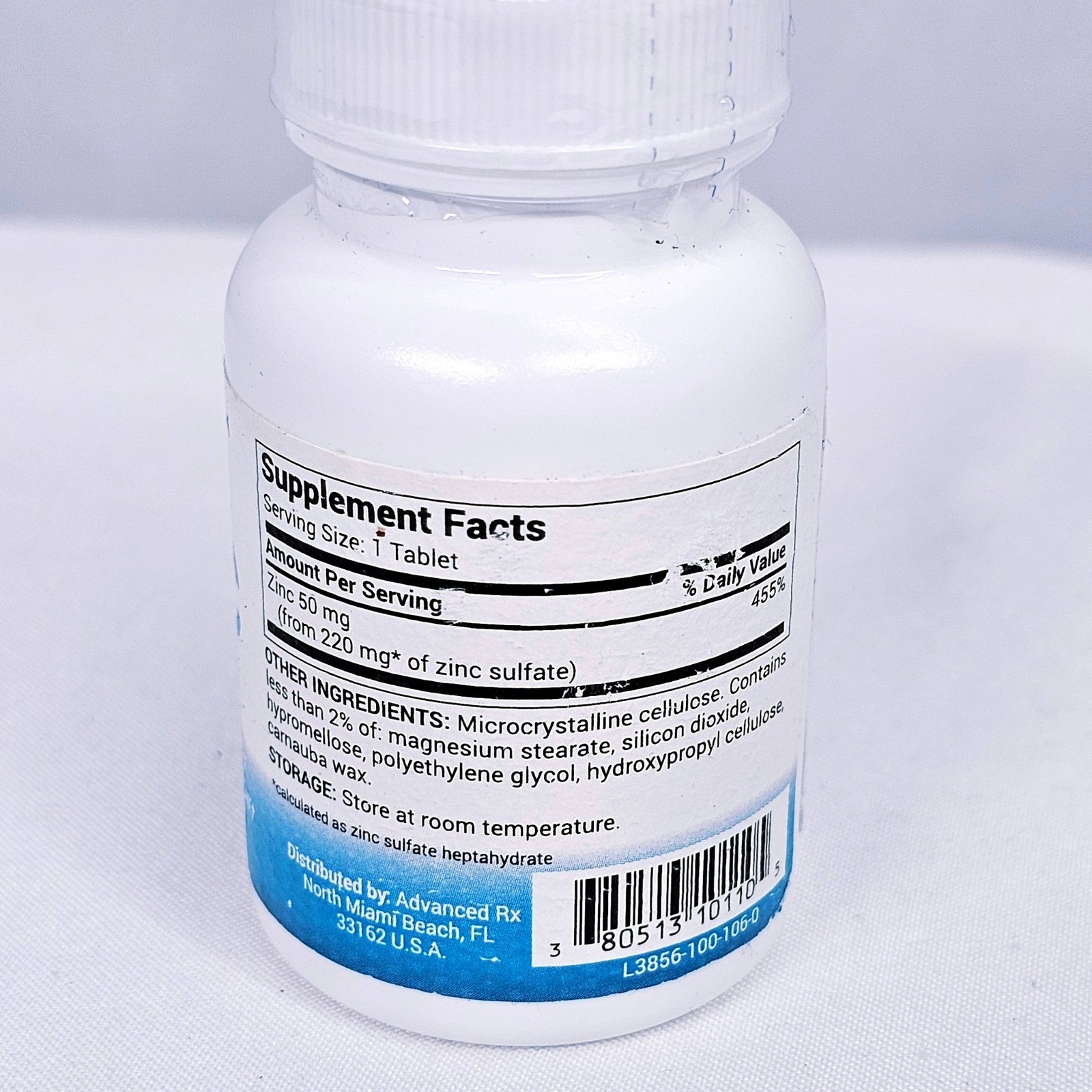 Puregen Labs Zinc Sulfate 220mg Unisex Immune Support 100 Tablets NWT L3856-100