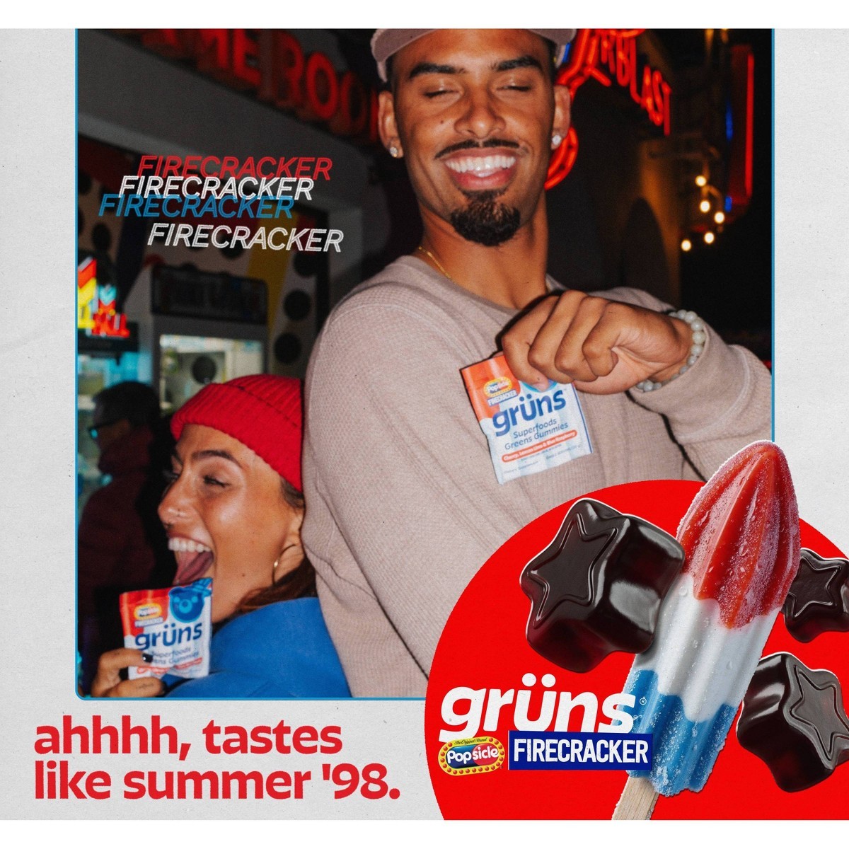 Grüns Limited Time Flavor Firecracker Low Sugar Adult Greens – 240g/12 Servings