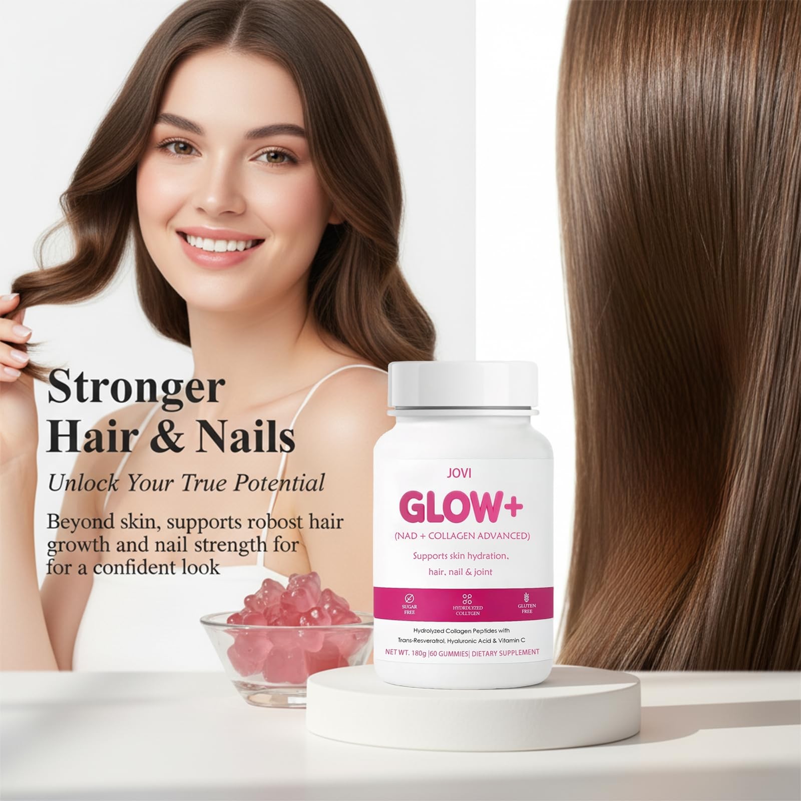 KFASJON Jovi Nutrition Glow+ NAD+ & Collagen 60 Count (Pack of 1)