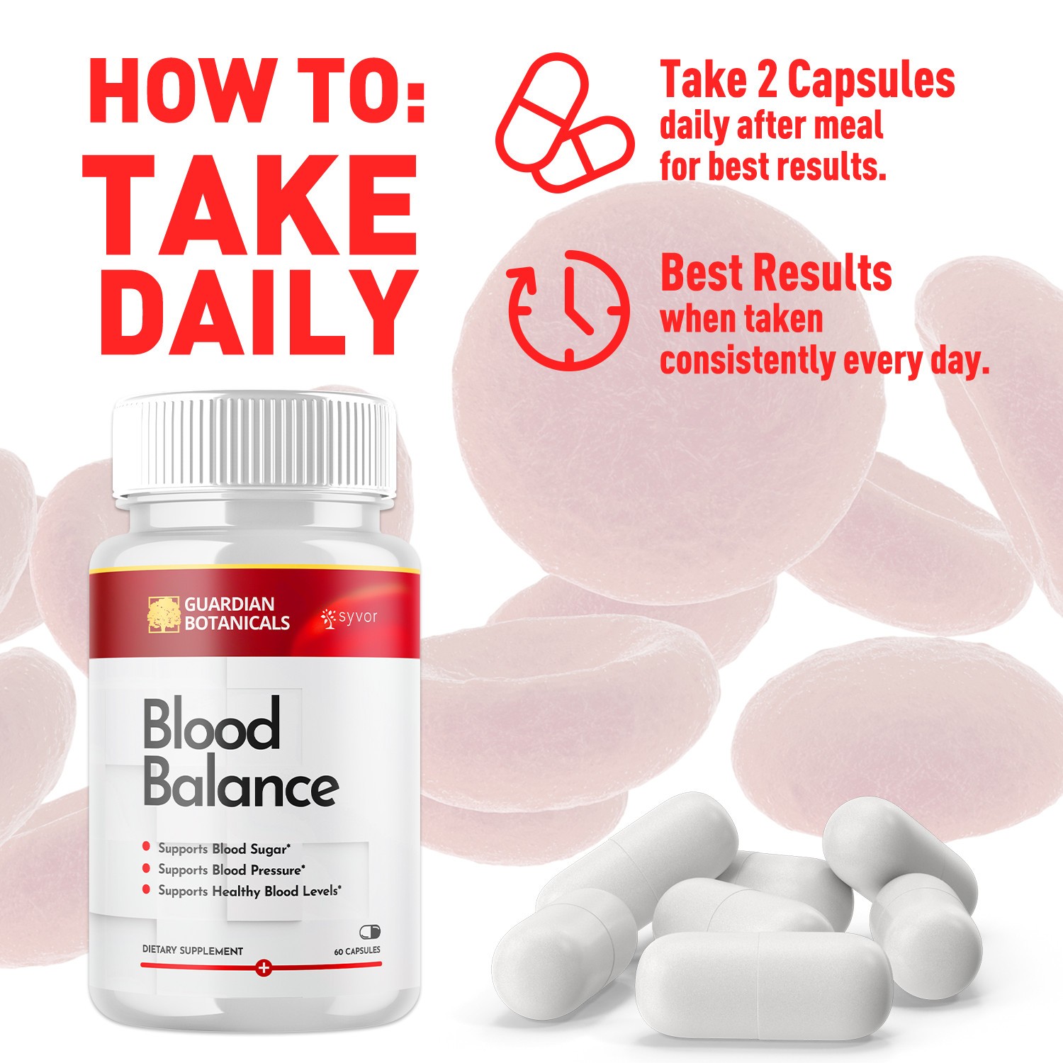 Guardian Botanicals Blood Balance Advanced Glycogen Vitamin 300 Capsule，3-5 Pack