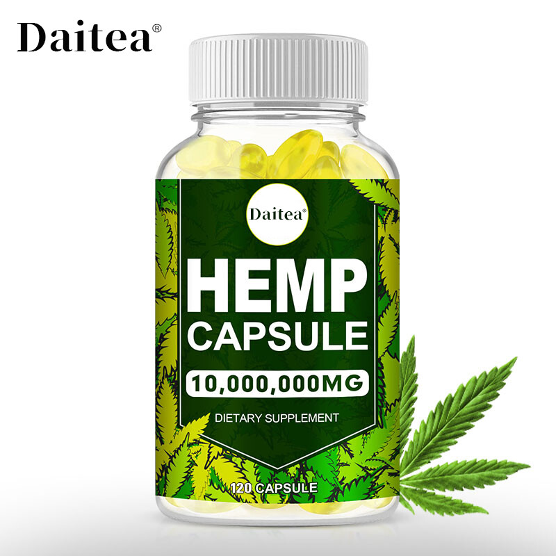 HEMP Capsule For Calm,Sleep,Stress,Anxiety,Pain,Muscle,Relax 30/60/120 Capsules