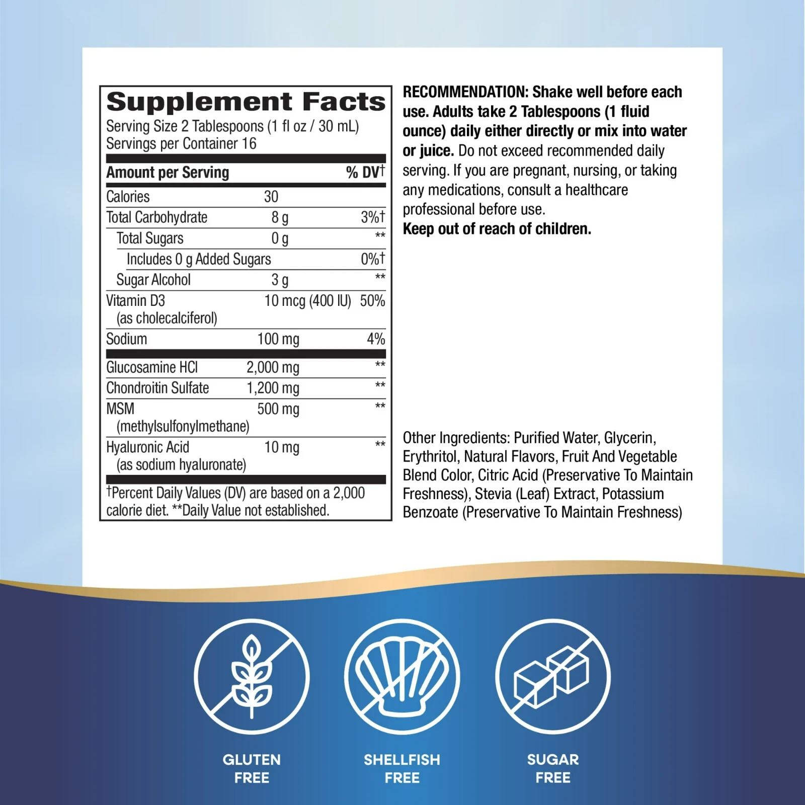 Nature’s Way Joint Movement Glucosamine Liquid Supplement, Unisex, Berry Flavore