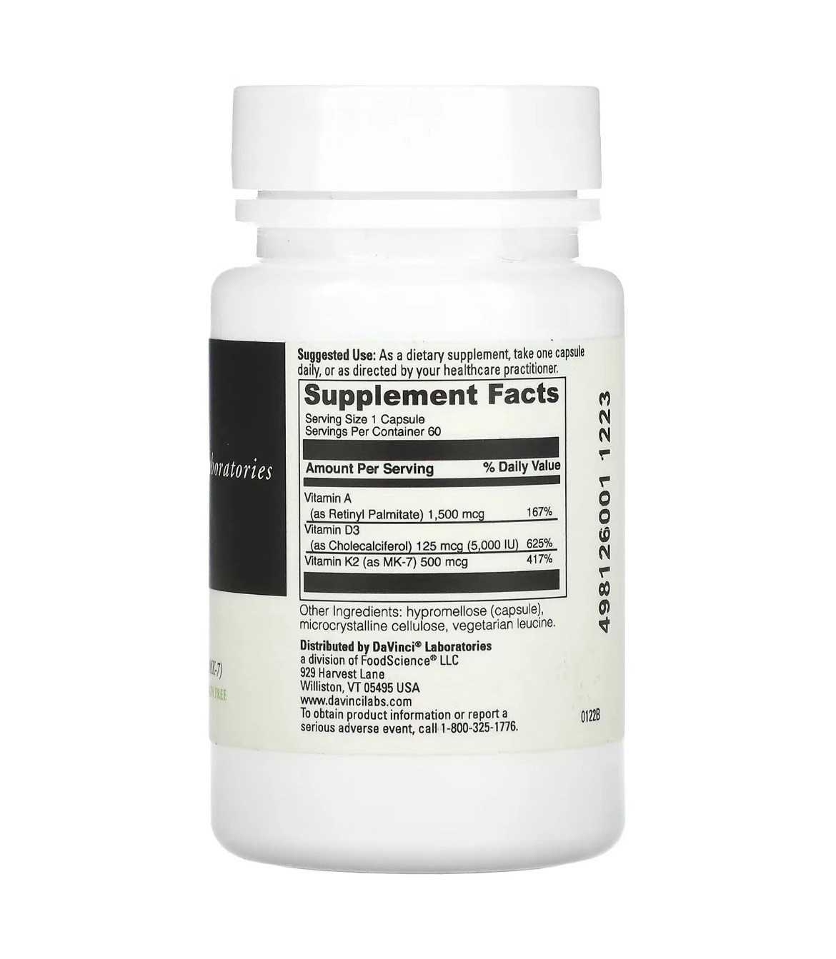 DAVINCI Labs ADK – Helps Support Bone, Heart & Immune 60 Count (Pack of 1)