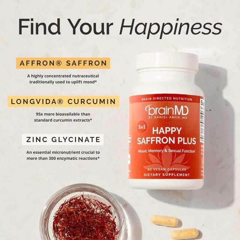 Saffron Plus Supplement Positive Mood Support Multivitamin Gluten Free