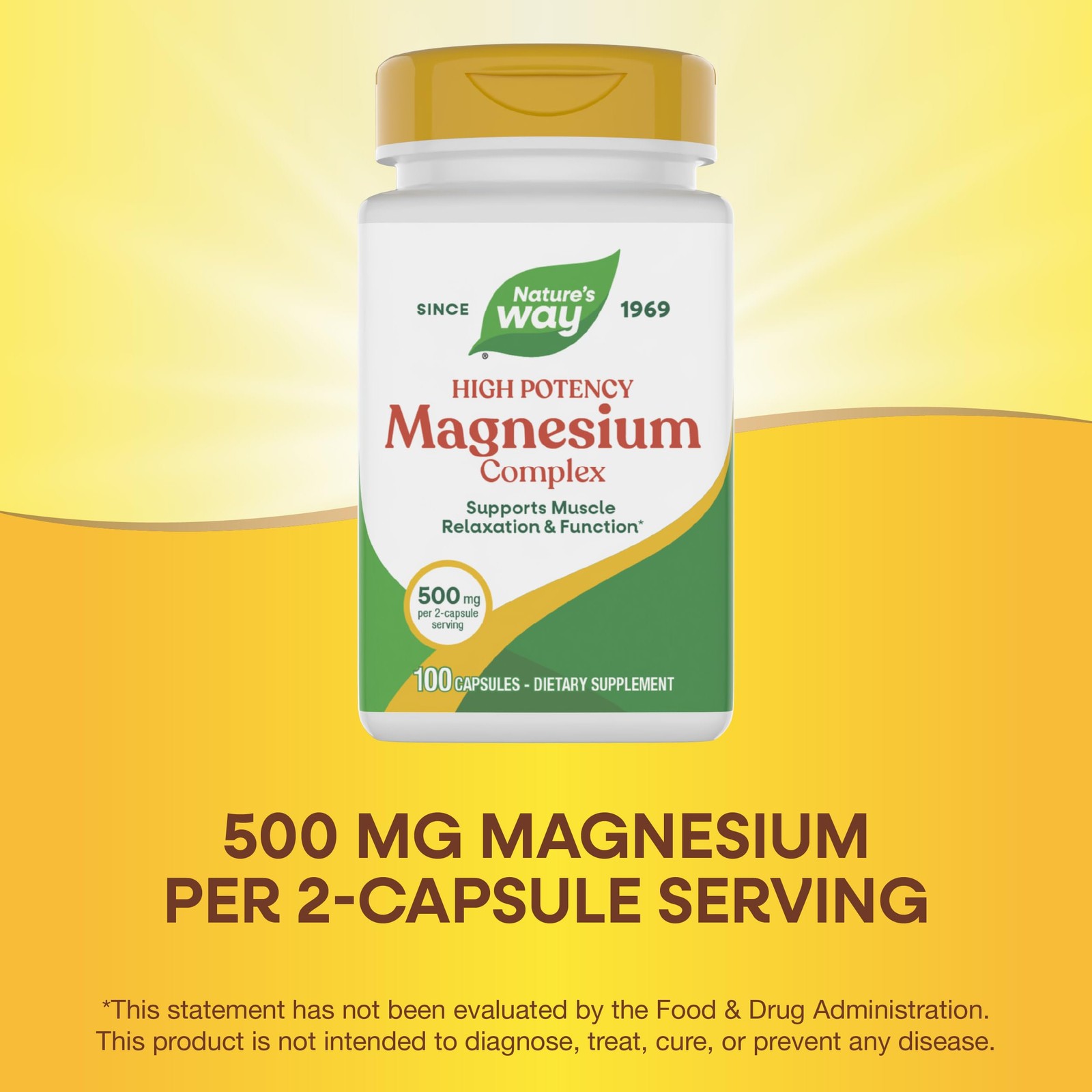 Nature’s Way Magnesium Complex, Supports Muscle 100 Count (Pack of 1)