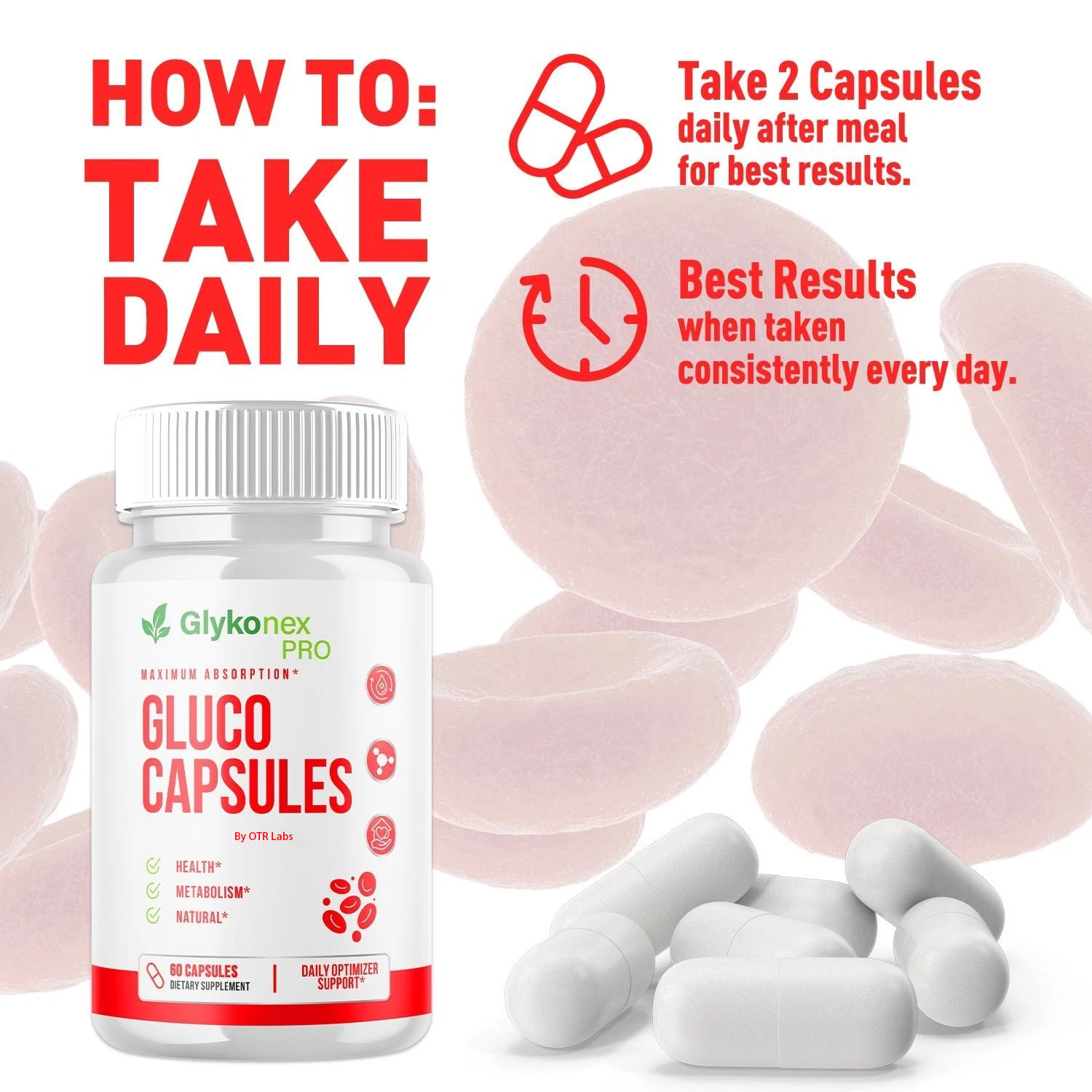 (3 Pack) Glykonex Pro Advanced Blood Health Support Glyko Nex Pro 60 Capsules