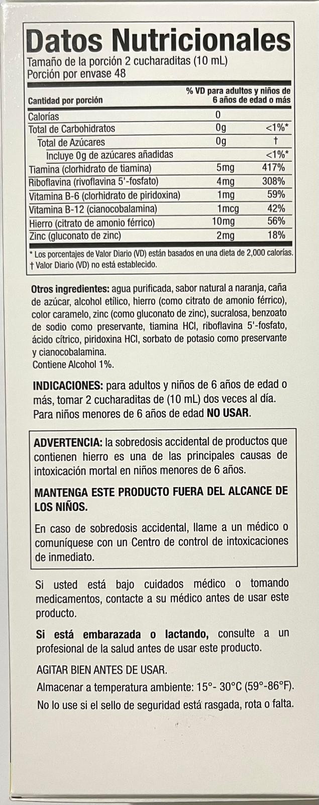 Vino Carne Hierro IRON DIETARY SUPPLEMENT – Suplemento Nutricional 16 fl oz