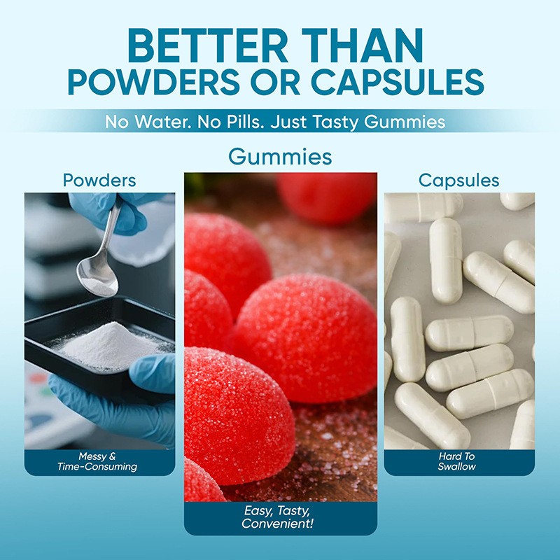 1~5 Bag Magnesium Bisglycinate Gummies Improve Sleep Raspberry Flavor 60 Gummies