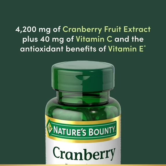 Nature’s Bounty Cranberry with Vitamin C4200 mg Equivalent, 120 Softgels & count