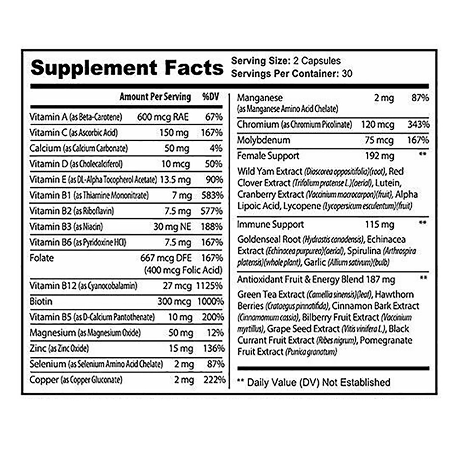 iLeafNaturals Women’s Multivitamin, Minerals, Antioxidants, Herbs 500 MG