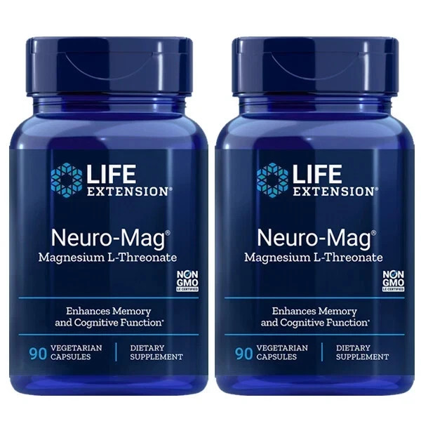 2 PACK Neuro-Mag Magnesium L-Threonate from 2000 mg Magtein – Life Extension
