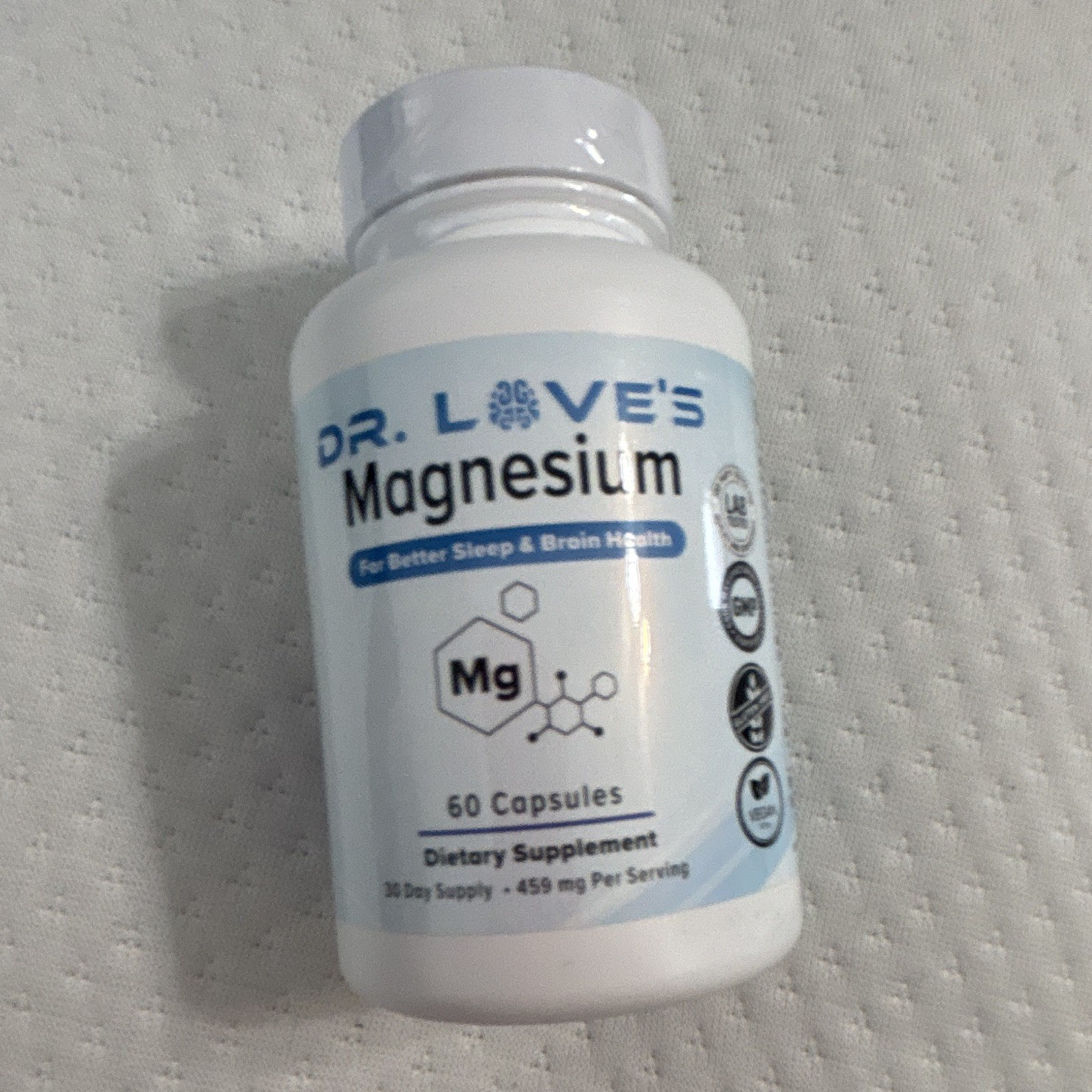 Dr. Love’s Magnesium 459 mg Capsules 60 Count Sleep Support Brain Health