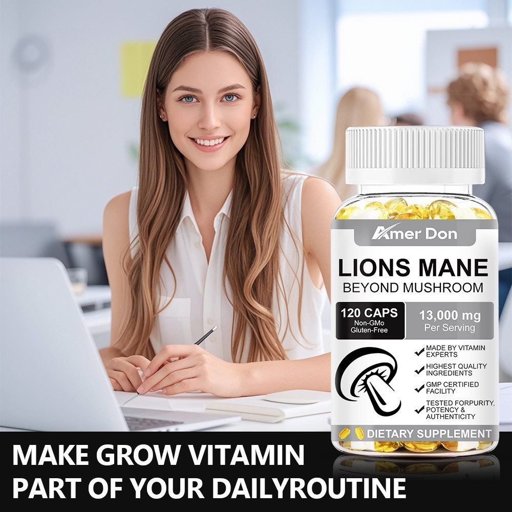 Organic Lion’s Mane Mushroom Softgels 13000 mg – MEMORY, FOCUS, STRESS SUPPORT