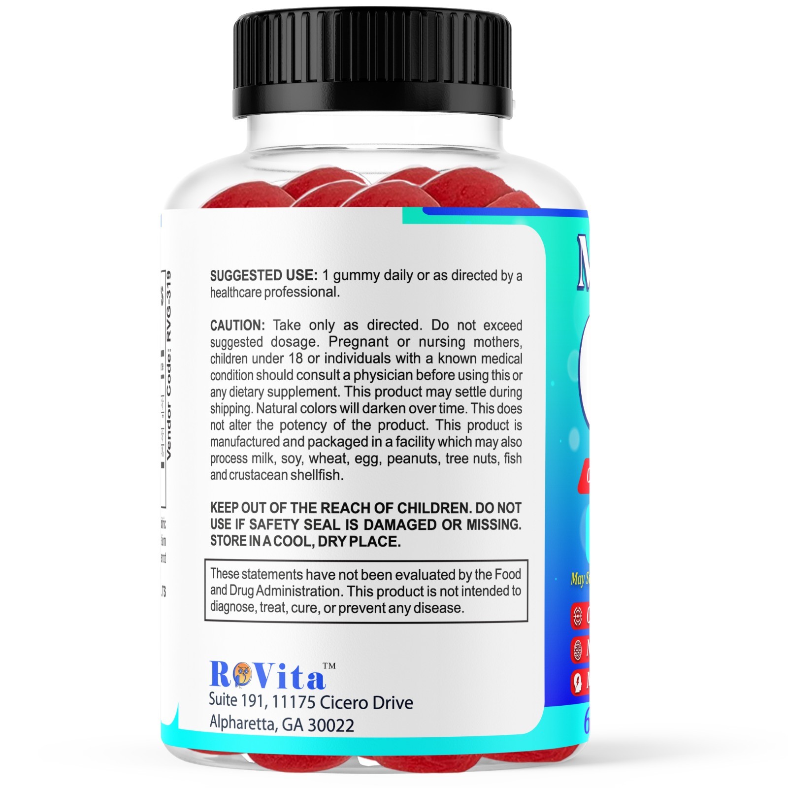 Magnesium Citrate Kids Adult Anti-Stress Gummies | Calm & Relax 60 Gummies